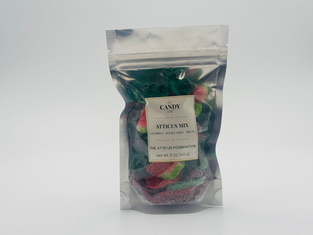 Atticus Mix candy bag - loose watermelon gummies and sour belts